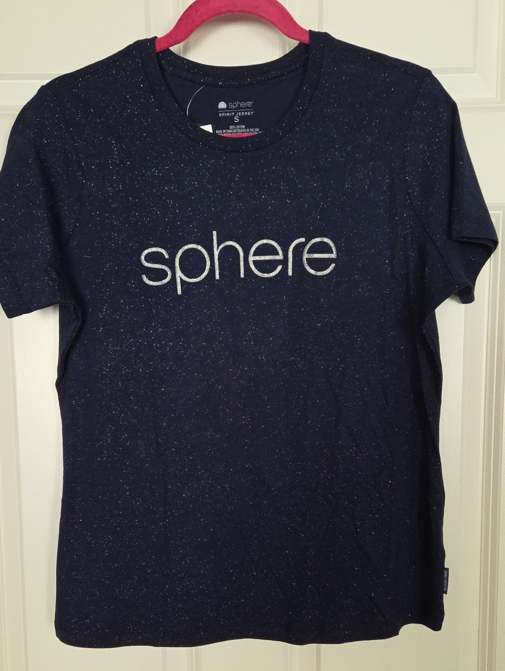 Sphere Las Vegas Tee in Navy & Silver W/ Multicolor Glitter